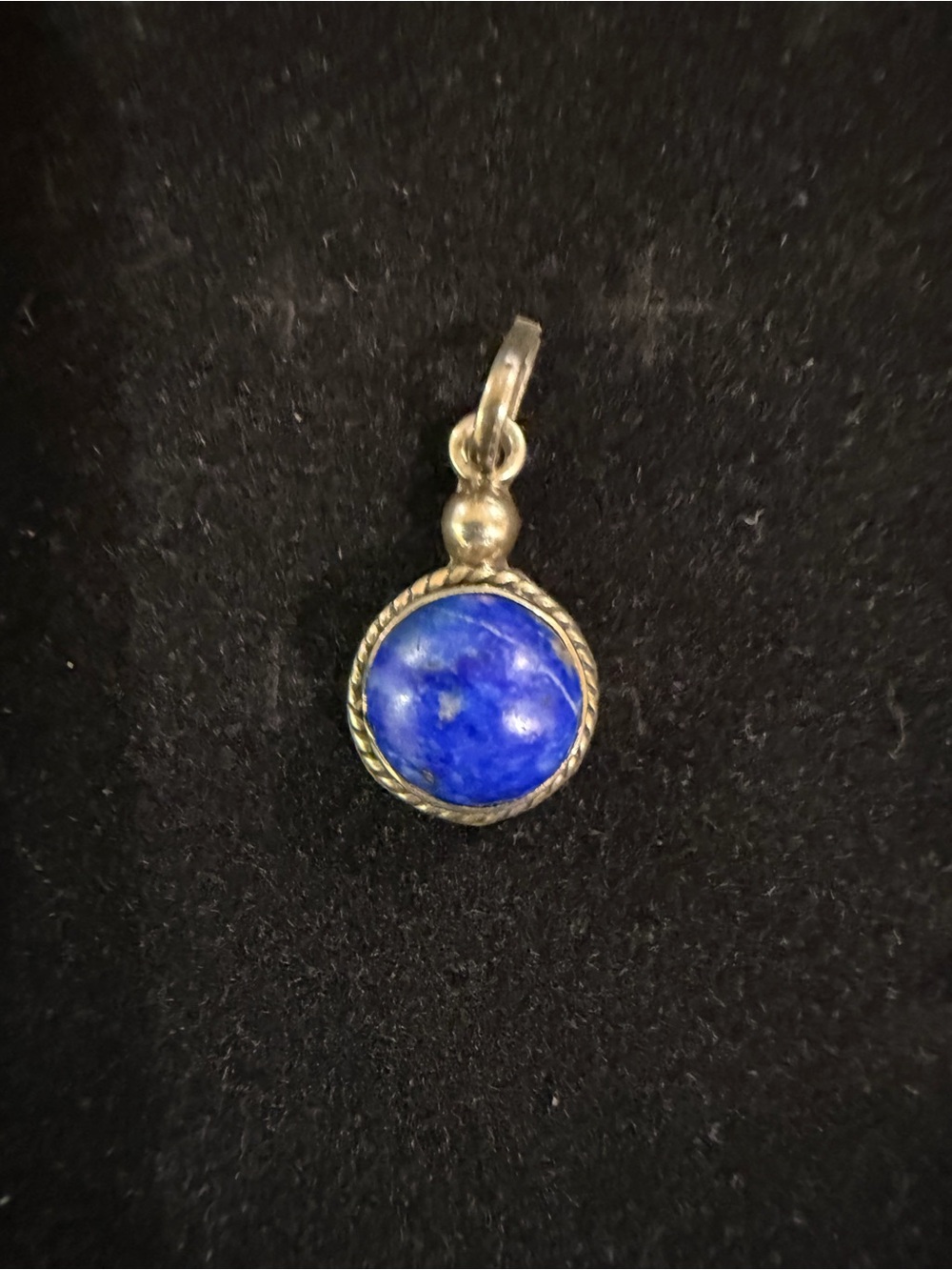 Sterling silver Lapis Lazuli Round Pendant Necklace